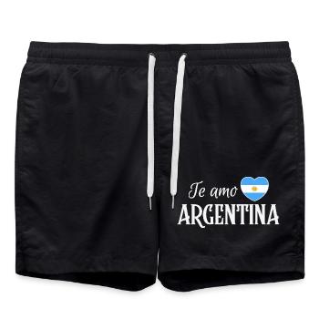 Ich liebe Argentinien, argentinischer Stolz - Badeshorts - Schwarz - Vorne - AI Model Male 185 light (185cm)