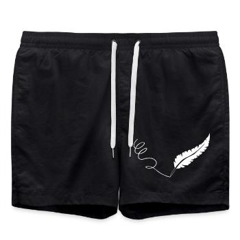 The White Feather - Swim Trunks - black - Front - AI Model Male 185 light (185cm)
