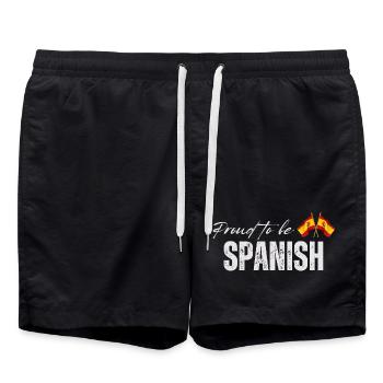 Stolzer Spanier, ich liebe Spanien - Badeshorts - Schwarz - Vorne - AI Model Male 185 light (185cm)