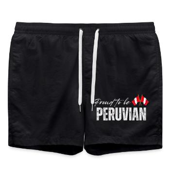 Stolzer Peruaner, Made in Peru - Badeshorts - Schwarz - Vorne - AI Model Male 185 light (185cm)