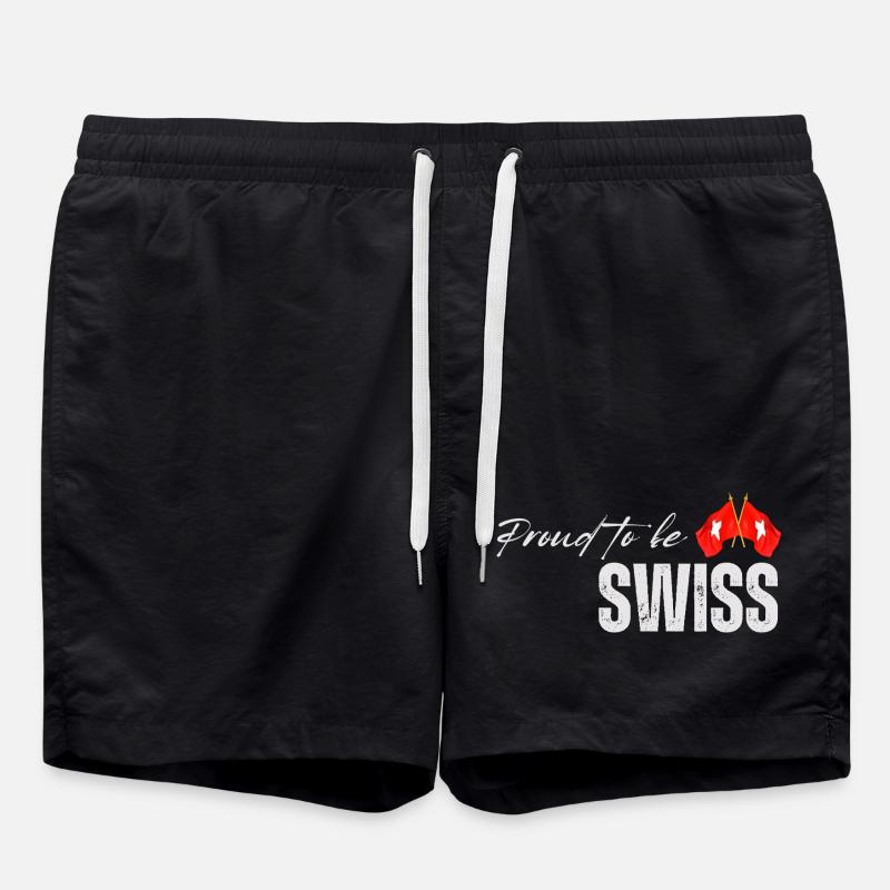Fier Suisse, j’adore la Suisse - Short de bain - noir