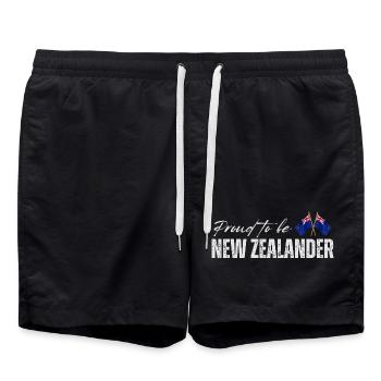 Néo-Zélandais fier, j’adore la Nouvelle-Zélande - Short de bain - noir - Devant - AI Model Male 185 light (185cm)