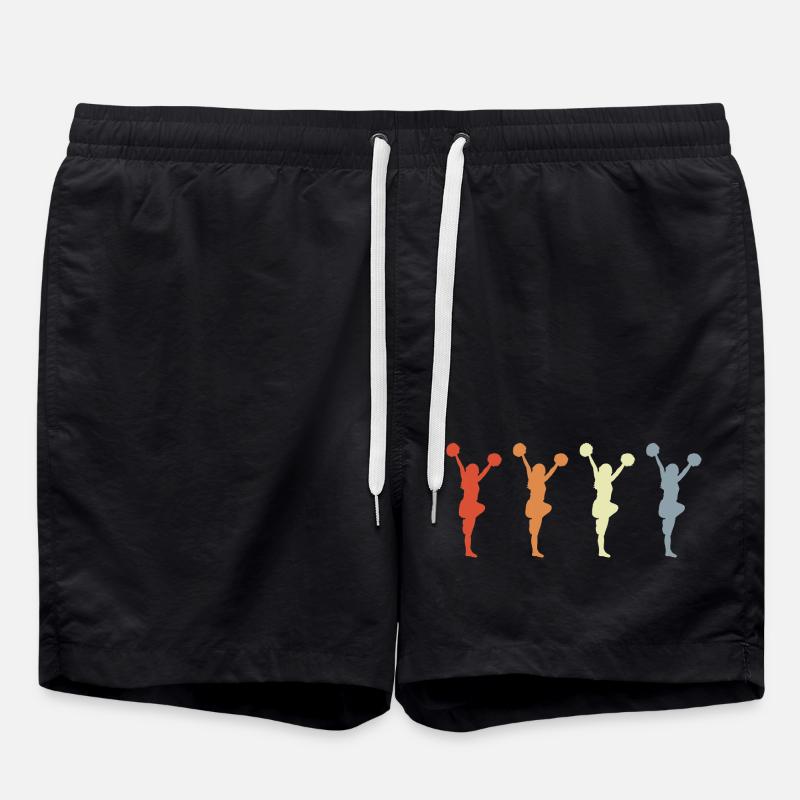Cheerleader Drawing - Swim Trunks - black