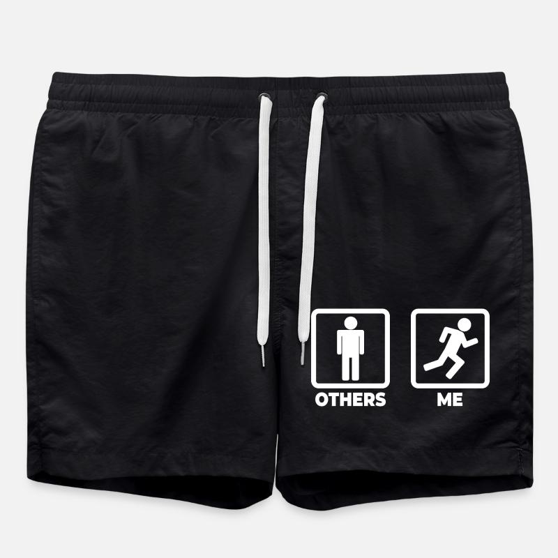 Runner Stick Figure - Swim Trunks - black