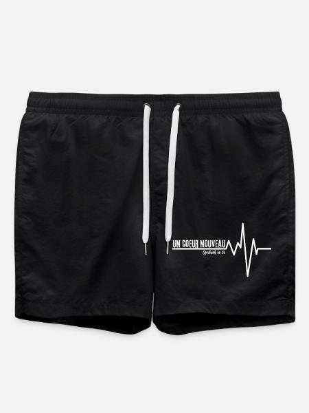 A NEW HEART (B/N) - Swim Trunks - black