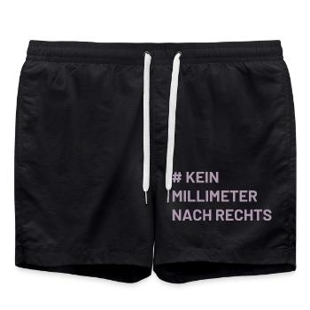 Antifa Mindset kein Millimeter nach rechts - Badeshorts - Schwarz - Vorne - AI Model Male 185 light (185cm)