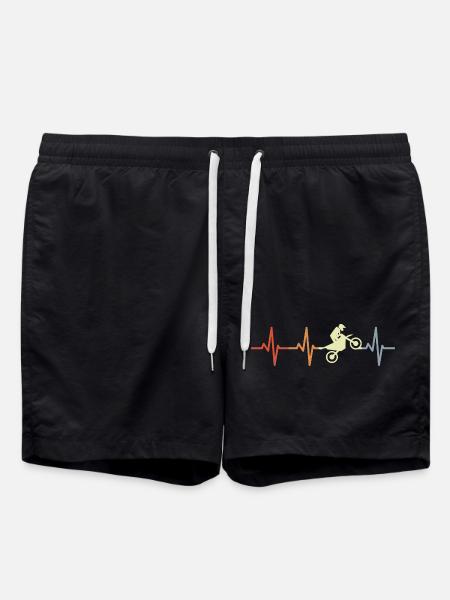 Herzlinie Motocrossfahrer - Badeshorts - Schwarz