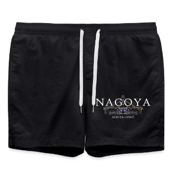 Nagoya, Dessin à la main Atsuta-jinja, Sanctuaire, Japon - Short de bain - noir - Devant - AI Model Male 185 light (185cm)