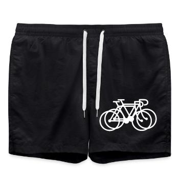 2 schöne Rennräder – Doppelte Leidenschaft - Badeshorts - Schwarz - Vorne - AI Model Male 185 light (185cm)