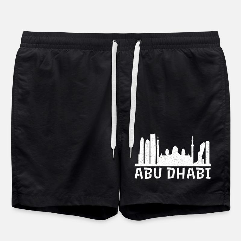 Abu Dhabi Skyline Vibes - Swim Trunks - black