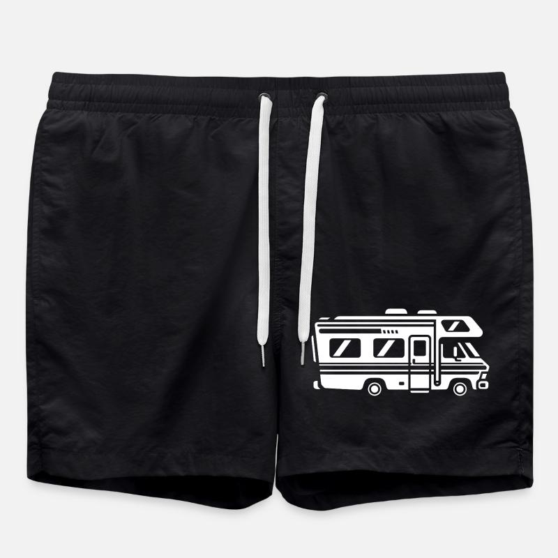 Motorhome Silhouette Camper Travel - Swim Trunks - black