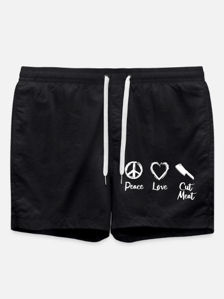Peace Love Cut Meat - Swim Trunks - black