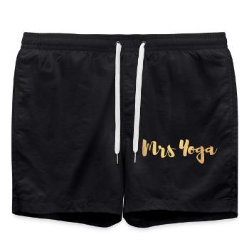 Mme Mme Fan de Yoga Or Paire Exclusive d’Écriture Manuscrite - Short de bain - noir - Devant - AI Model Male 185 light (185cm)