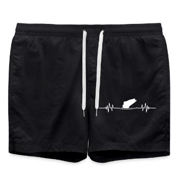 Angeln Herzschlag EKG Fisch Sprung - Badeshorts - Schwarz - Vorne - AI Model Male 185 light (185cm)