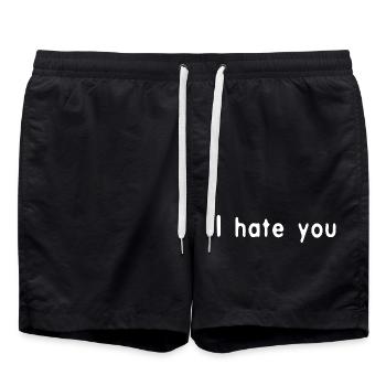 I hate you White by Falsches Design - Badeshorts - Schwarz - Vorne - AI Model Male 185 light (185cm)