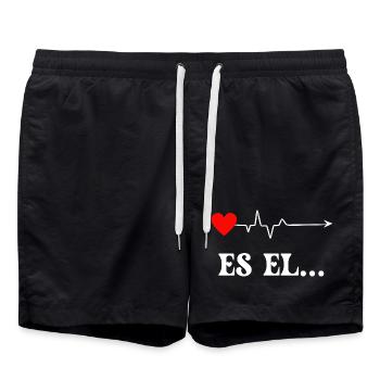 Carte des battements de cœur de l’Essex - Short de bain - noir - Devant - AI Model Male 185 light (185cm)