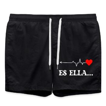 battement de cœur cœur amour illustration - Short de bain - noir - Devant - AI Model Male 185 light (185cm)