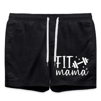 Fit Mama with Dumbbell - Swim Trunks - black - Front - AI Model Male 185 light (185cm)