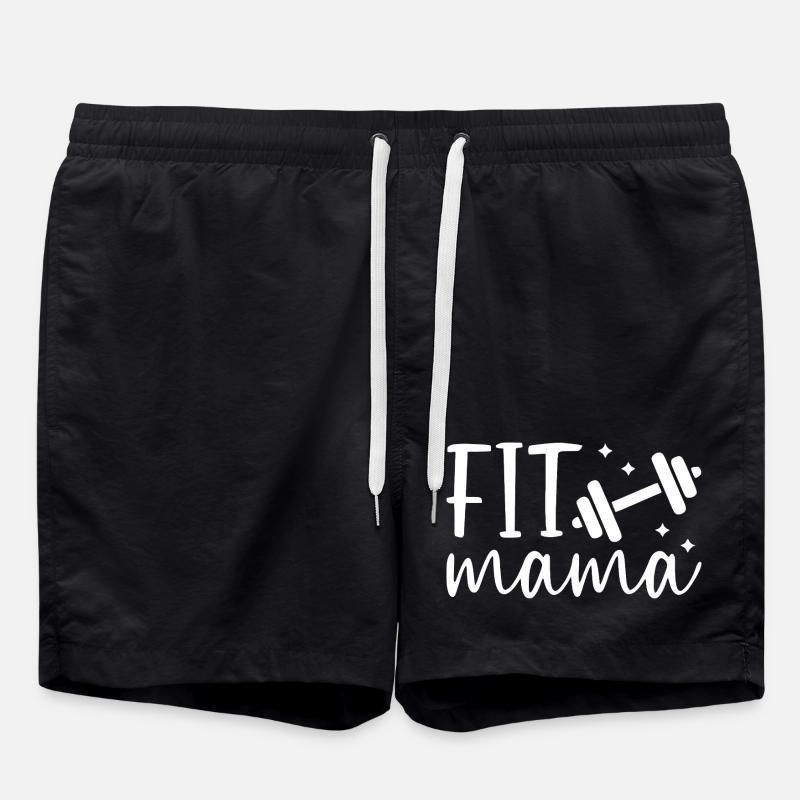 Fit Mama with Dumbbell - Swim Trunks - black