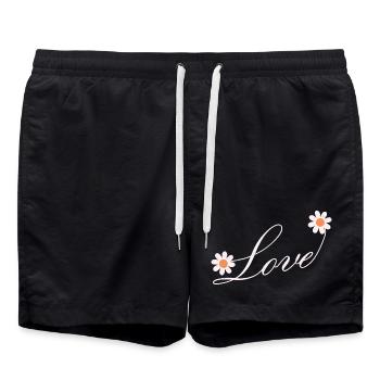 Conception de script d’amour floral - Short de bain - noir - Devant - AI Model Male 185 light (185cm)