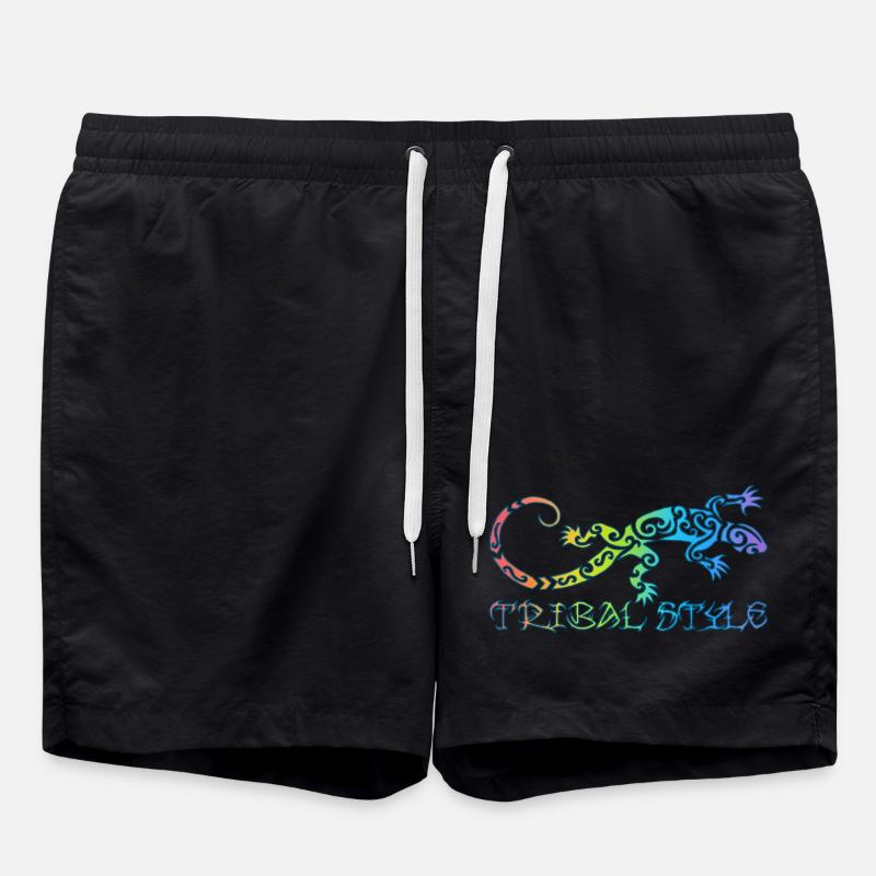 Polynesian rainbow lizard - Swim Trunks - black