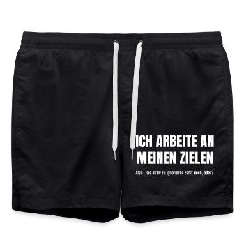 Ziele erreichen durch konsequentes Ignorieren - Badeshorts - Schwarz - Vorne - AI Model Male 185 light (185cm)