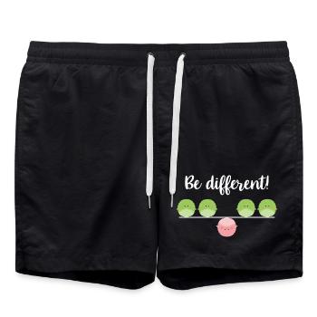 Be different! Sei einfach anders! - Badeshorts - Schwarz - Vorne - AI Model Male 185 light (185cm)