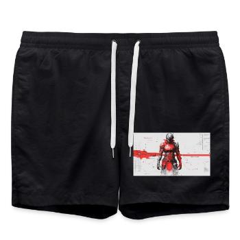 Samouraï Cyber Futuriste - Short de bain - noir - Devant - AI Model Male 185 light (185cm)
