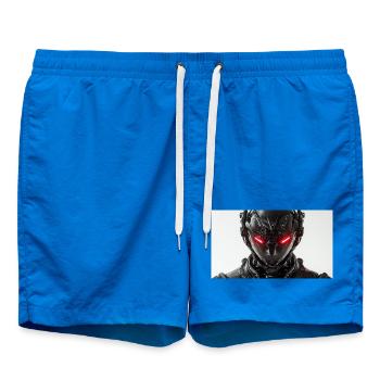 Futuristischer Roboter mit rot leuchtenden Augen - Badeshorts - Cobalt blue - Vorne