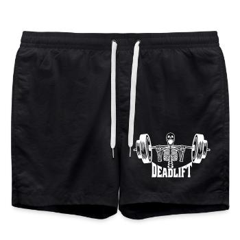 Skeleton Deadlift Gym Illustration - Swim Trunks - black - Front - AI Model Male 185 light (185cm)