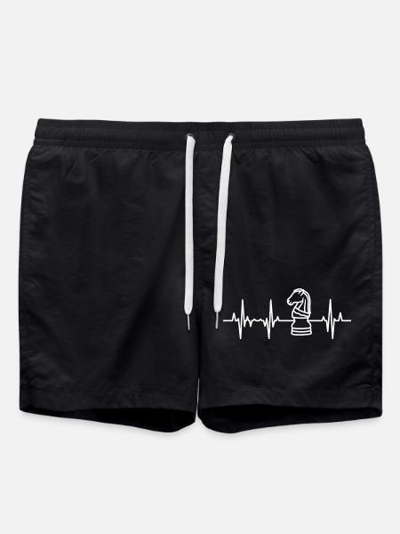 Chess Heartbeat ECG - Swim Trunks - black