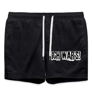 Ich war’s – Na und? - Badeshorts - Schwarz - Vorne - AI Model Male 185 light (185cm)