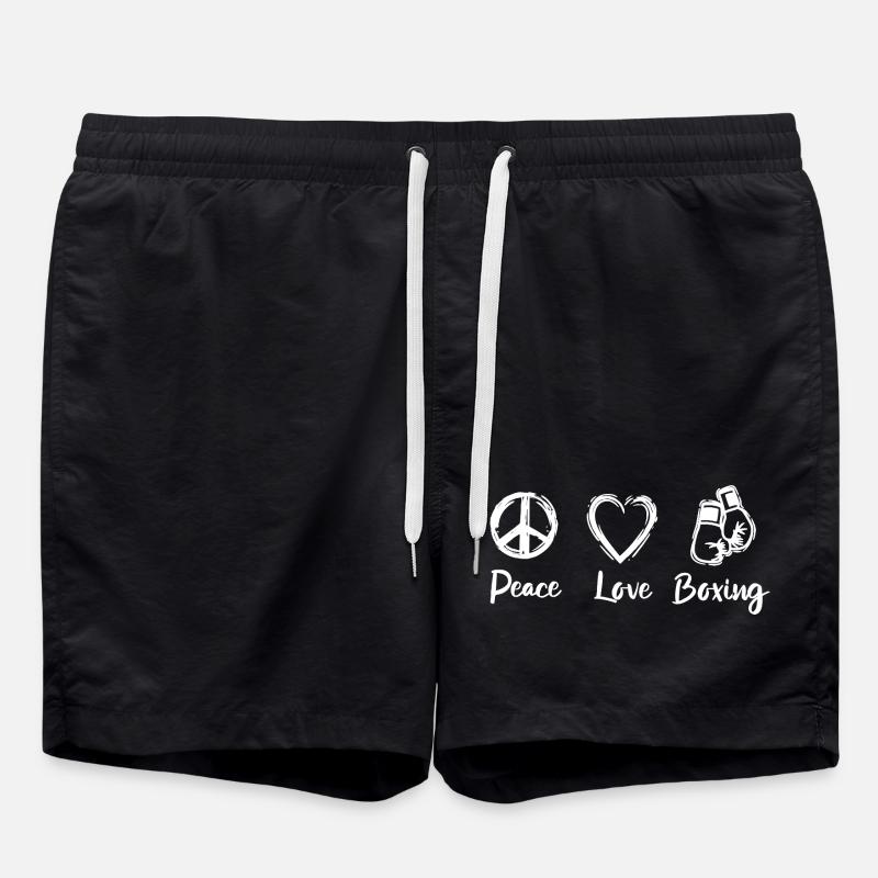 Peace Love Boxing - Swim Trunks - black