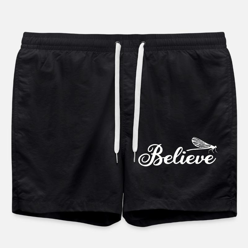 Illustration botanique de libellule inspirante - Short de bain - noir