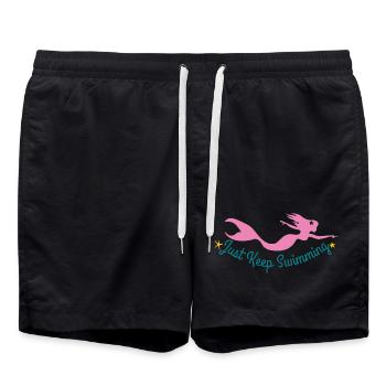 Underwater Mermaid with Motivational Quote - Swim Trunks - black - Front - AI Model Male 185 light (185cm)