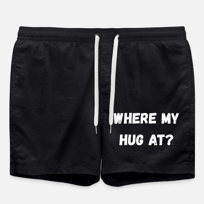 Where My Hug At - Swim Trunks - black