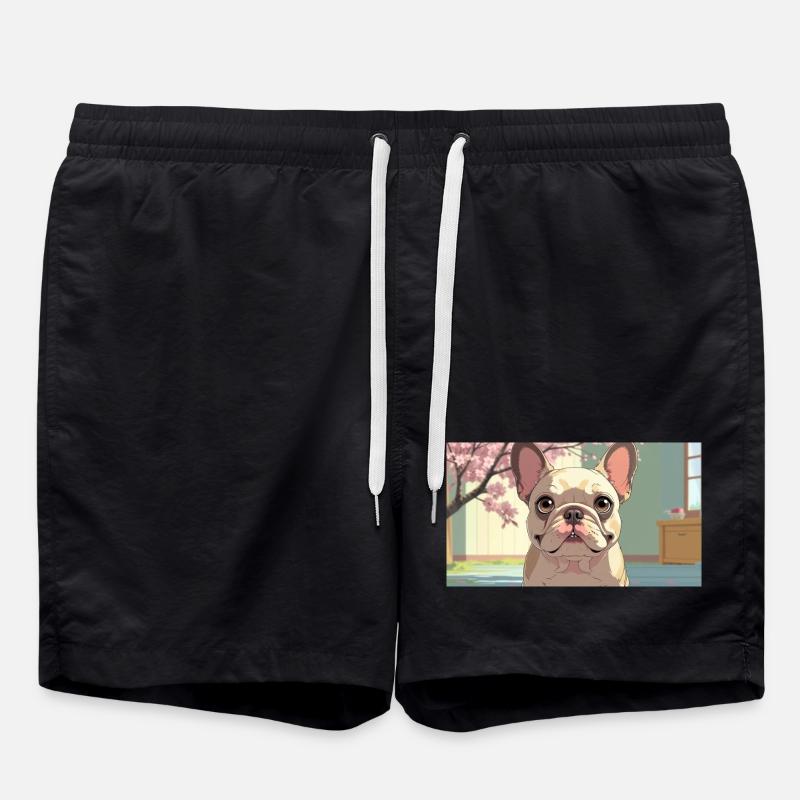 Bouledogue mignon dans un style animé - Short de bain - noir