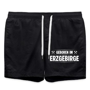 Kindheit Erzgebirge - Badeshorts - Schwarz - Vorne - AI Model Male 185 light (185cm)
