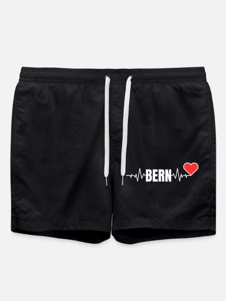 A heart for Bern - Swim Trunks - black