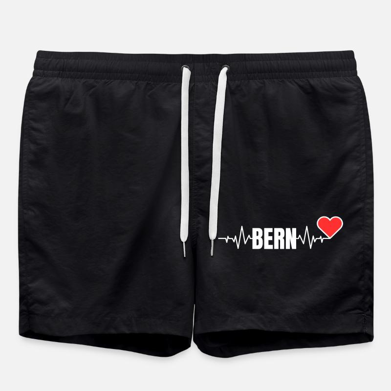 A heart for Bern - Swim Trunks - black
