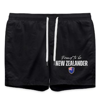 Fière Néo-Zélandaise, fabriquée en Nouvelle-Zélande - Short de bain - noir - Devant - AI Model Male 185 light (185cm)
