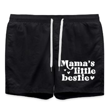 Mama's Little Bestie Cute Heart Design for Kids - Swim Trunks - black - Front - AI Model Male 185 light (185cm)