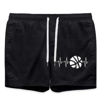 Battement de cœur du basket-ball – pouls du jeu - Short de bain - noir - Devant - AI Model Male 185 light (185cm)