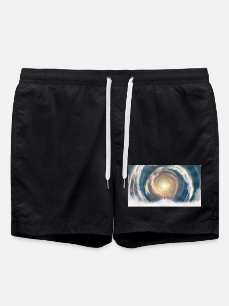 Celestial Light Beam - Swim Trunks - black