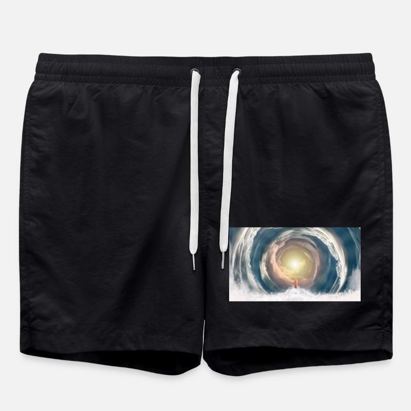 Celestial Light Beam - Swim Trunks - black