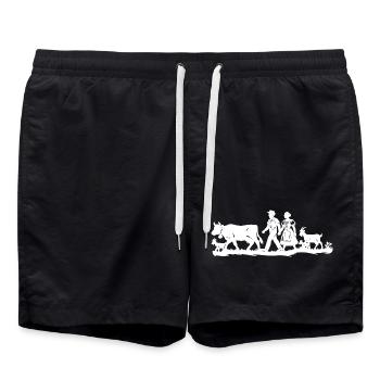 Alpaufzug_1_white - Badeshorts - Schwarz - Vorne - AI Model Male 185 light (185cm)