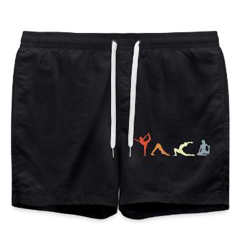 Yogini Postures - Swim Trunks - black - Front - AI Model Male 185 light (185cm)