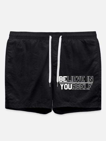 Motivational text design for self-confidence - Swim Trunks - black