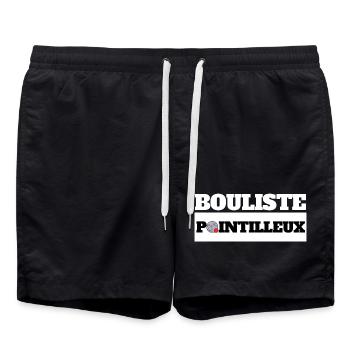 BOULISTE POINTILLEUX - Humour Pétanque - Short de bain - noir - Devant - AI Model Male 185 light (185cm)