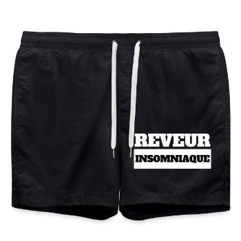 INSOMNIAC DREAMER - Black Humor - Swim Trunks - black - Front - AI Model Male 185 light (185cm)